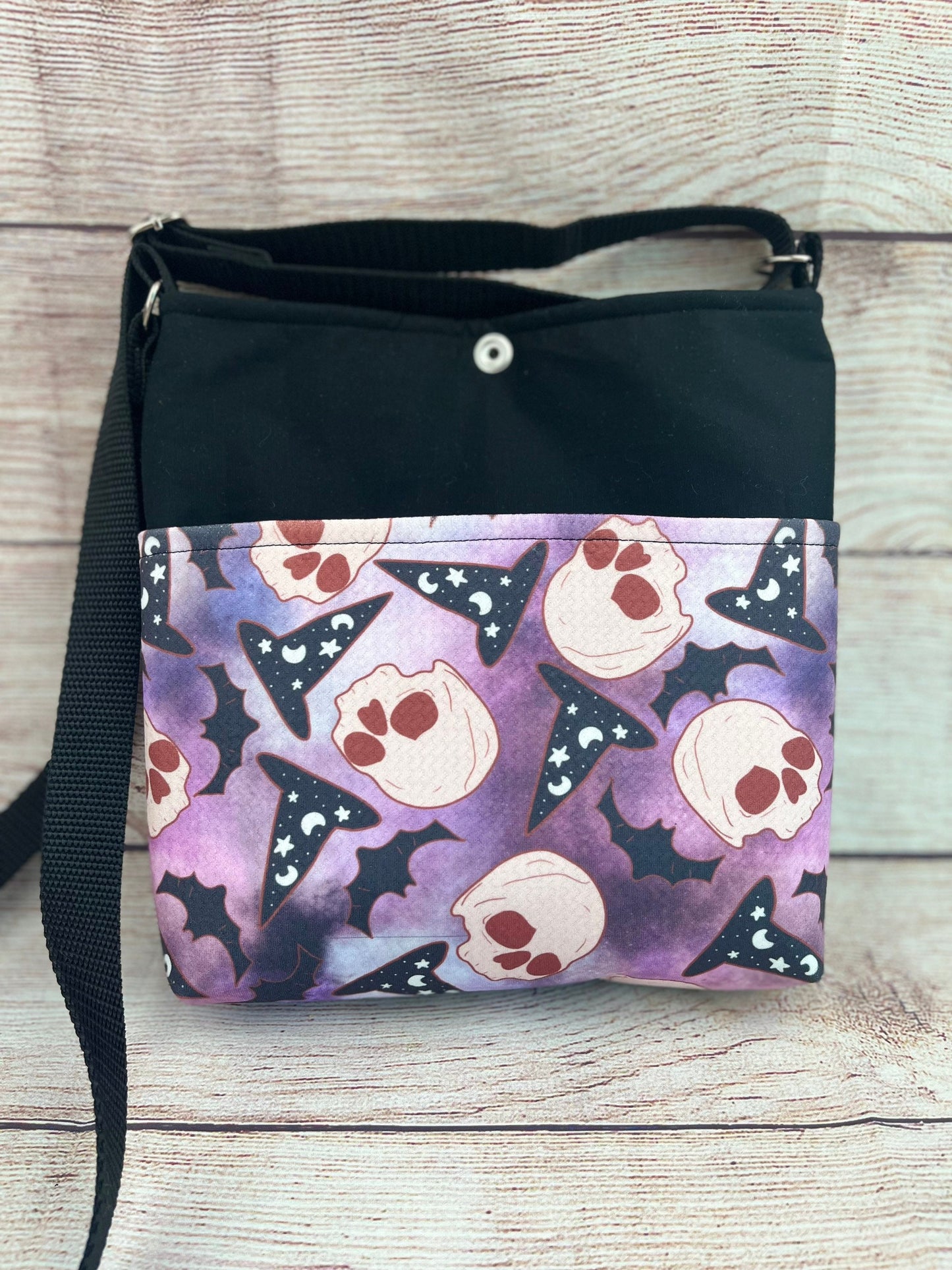 Witches Brew/ Witch Hats, Skulls and Bats Crossbody/ Halloween/ Spooky Season / Messenger Purse