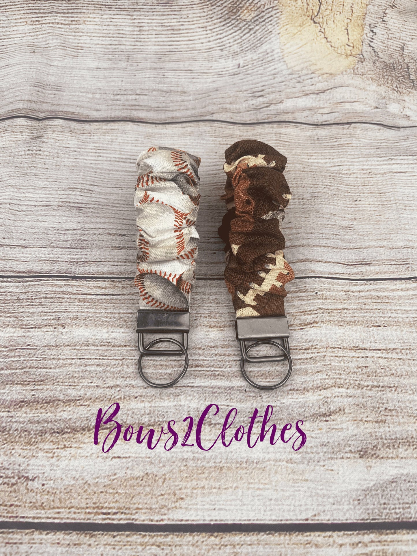 Football and Baseball Scrunchie Key Fob Wristlet/ Wristlet keychain/ Scrunchies
