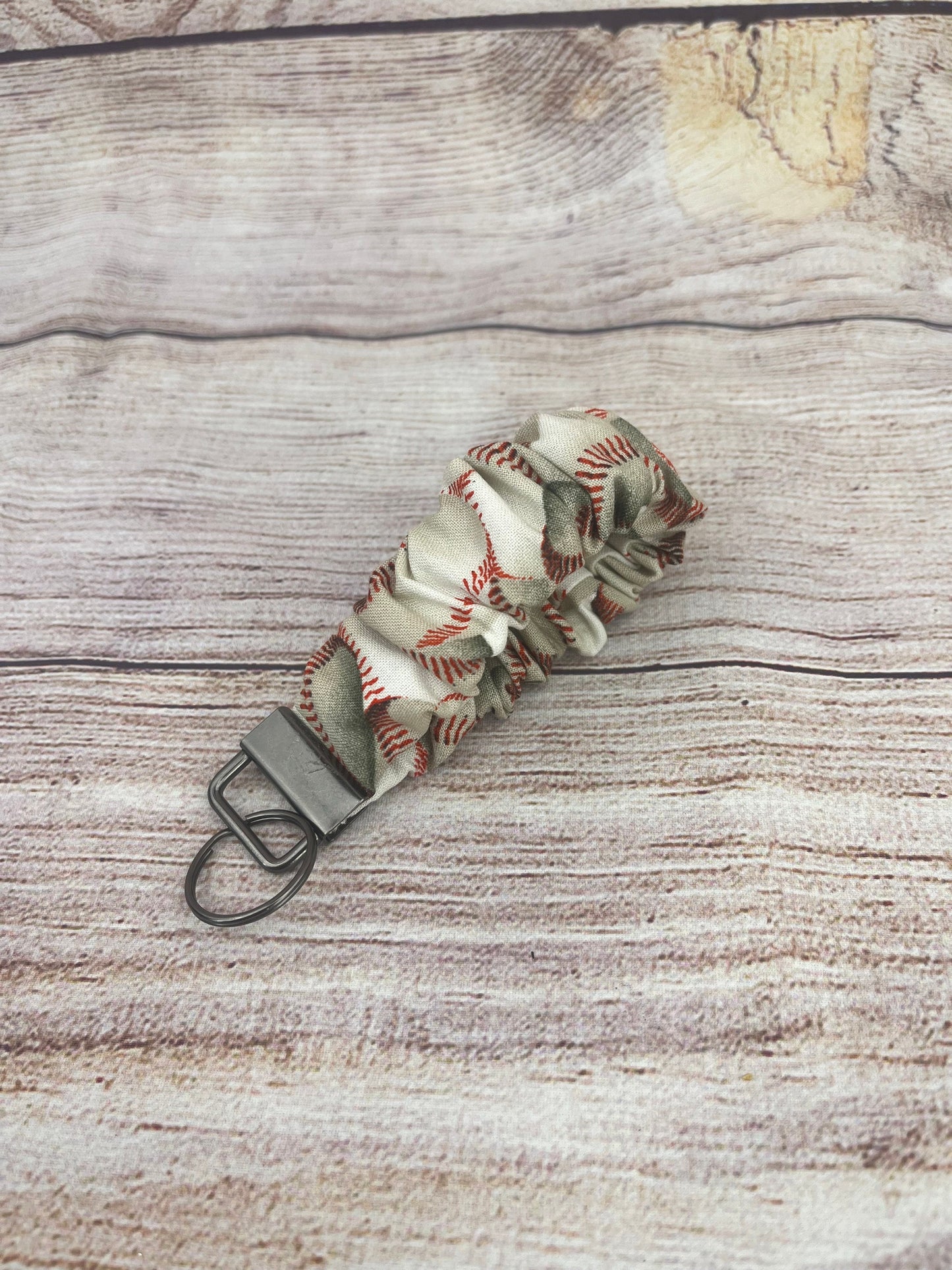 Football and Baseball Scrunchie Key Fob Wristlet/ Wristlet keychain/ Scrunchies