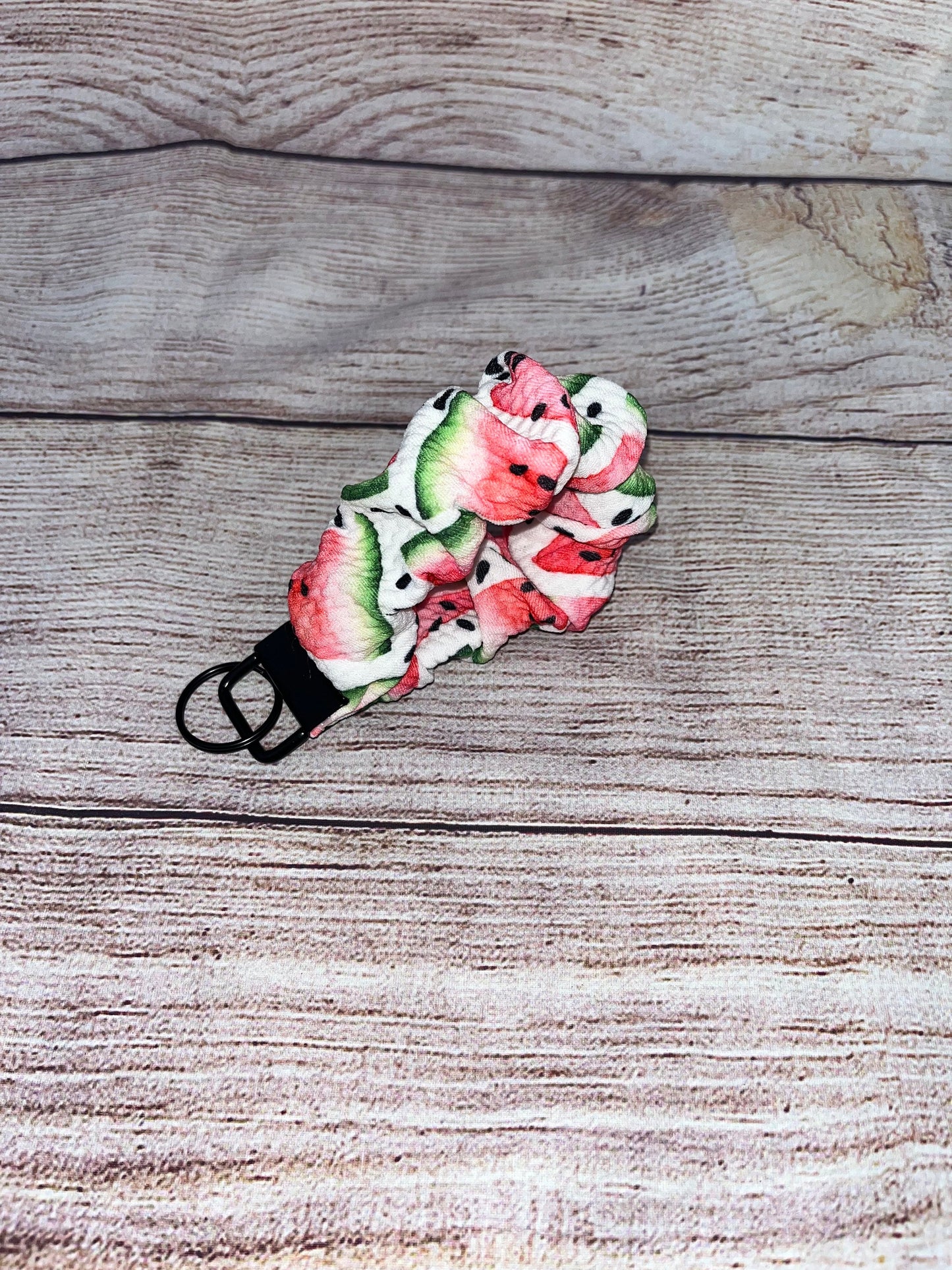 Sunflower and/or Watermelon Scrunchie Key Fob Wristlet/ Wristlet keychain/ Scrunchies