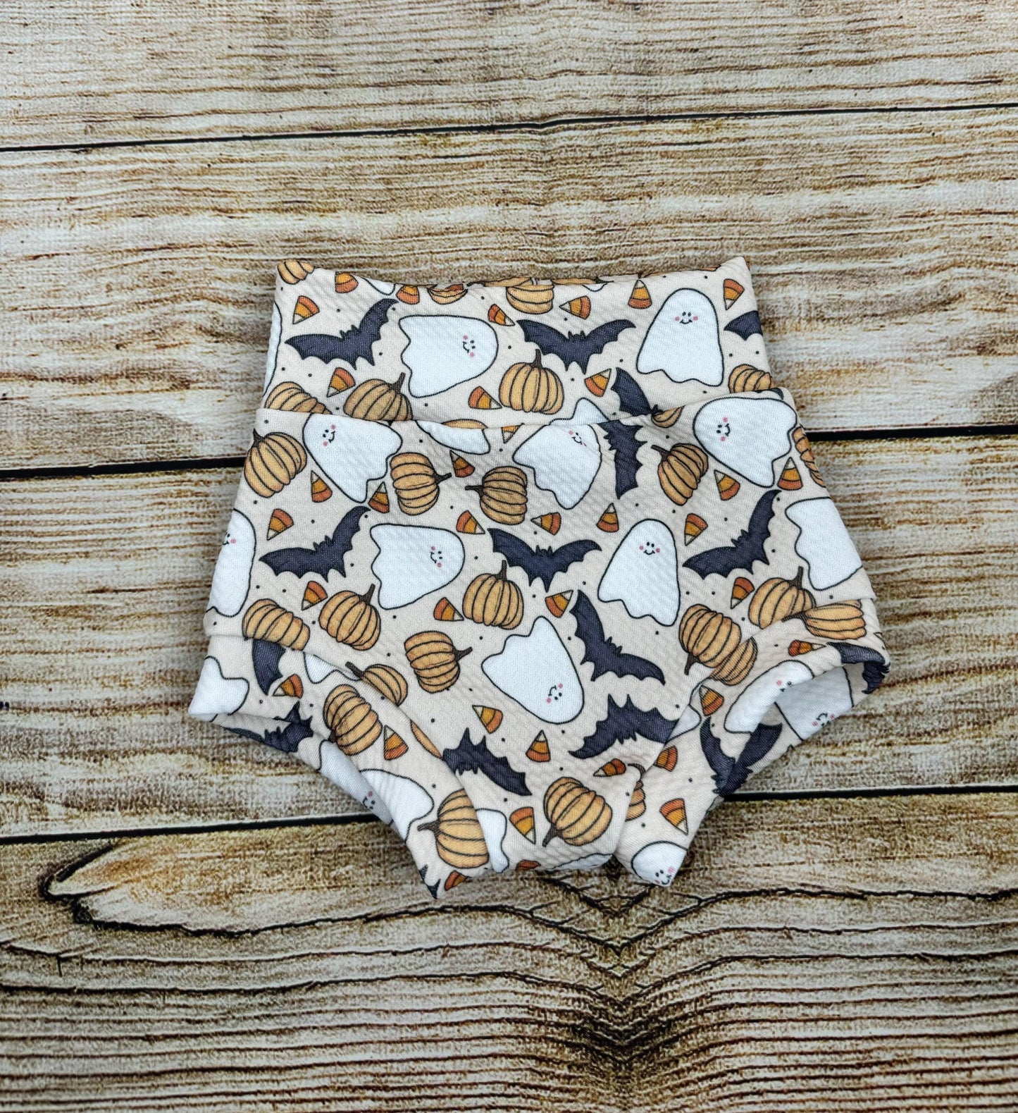 Too Cute to Spook/ Ghost High Waisted Bummies/ Baby Girl High Waisted Shorts/ Bummies and Headwrap Bow Set