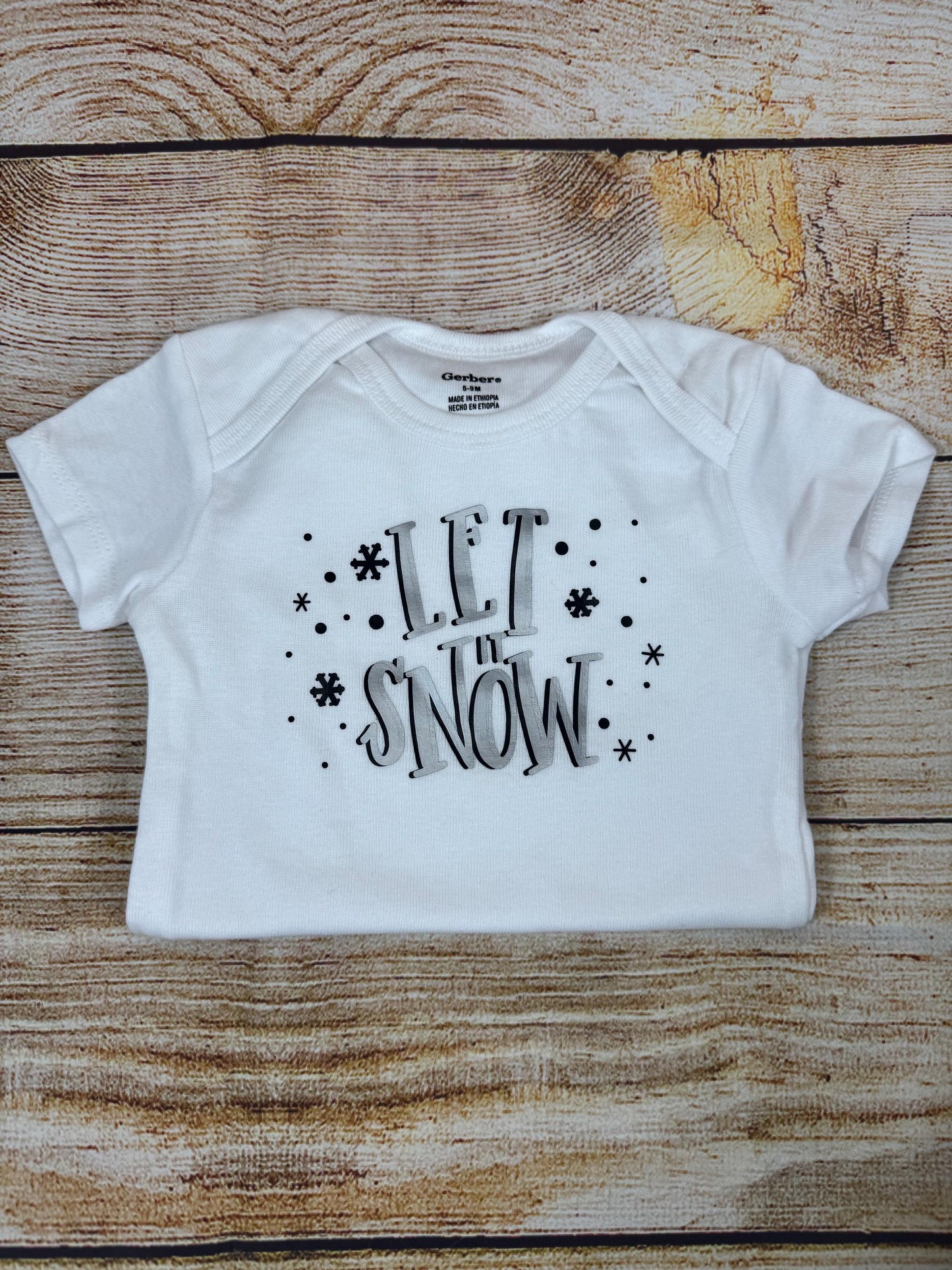 Let It Snow/ Ribbed Snowman Christmas Outfit/ Snowman Bummies/ Top, Bummies and Bow set