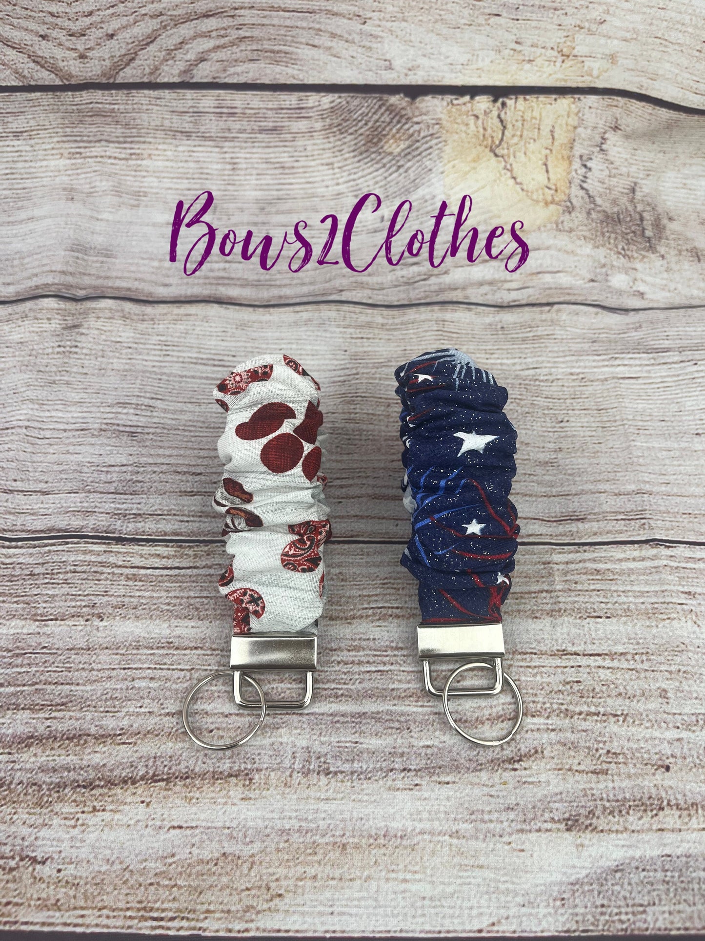 4th of July/ Paw Print/ Firework Scrunchie Key Fob Wristlet/ Wristlet keychain/ Scrunchies