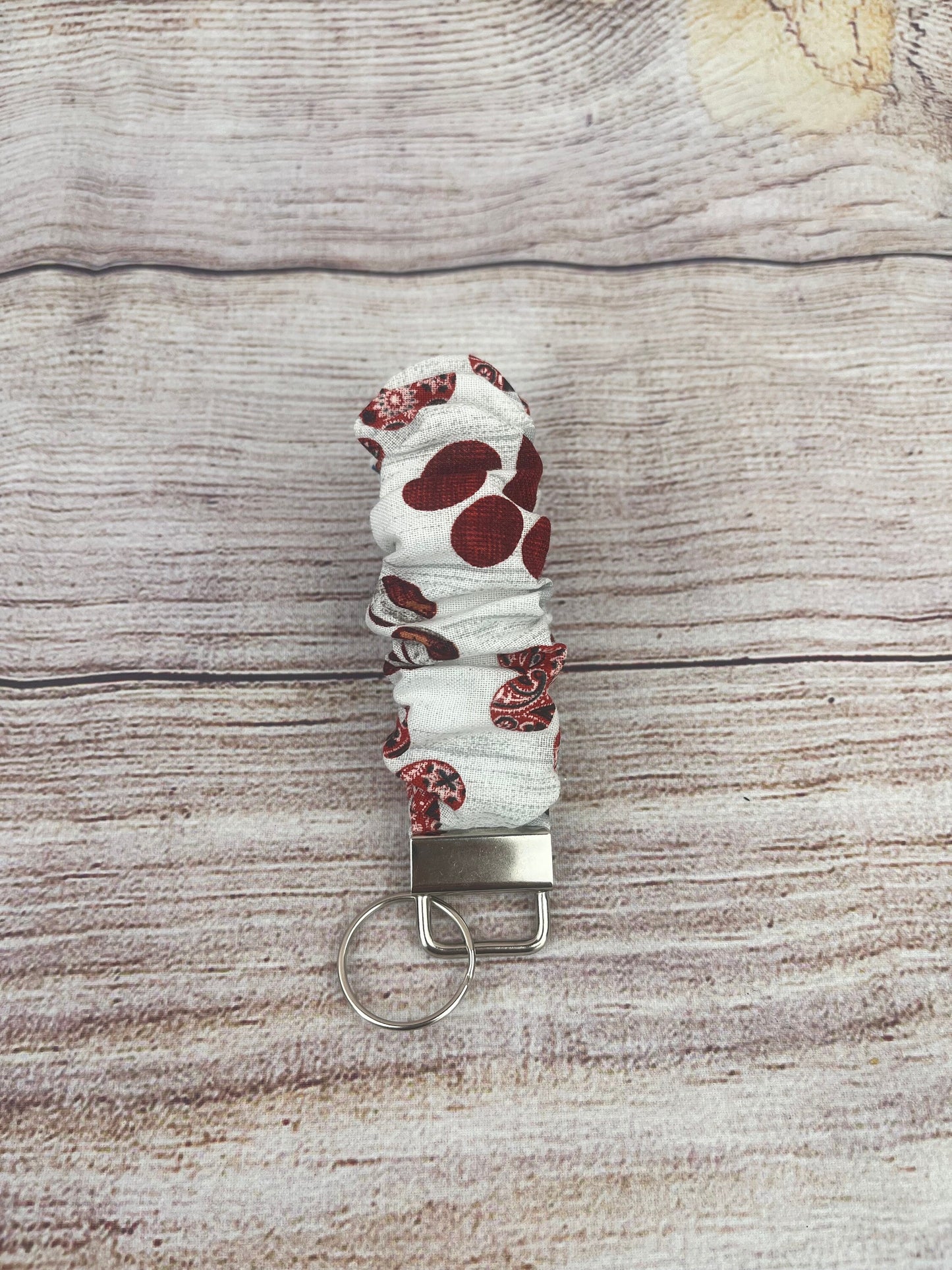 4th of July/ Paw Print/ Firework Scrunchie Key Fob Wristlet/ Wristlet keychain/ Scrunchies