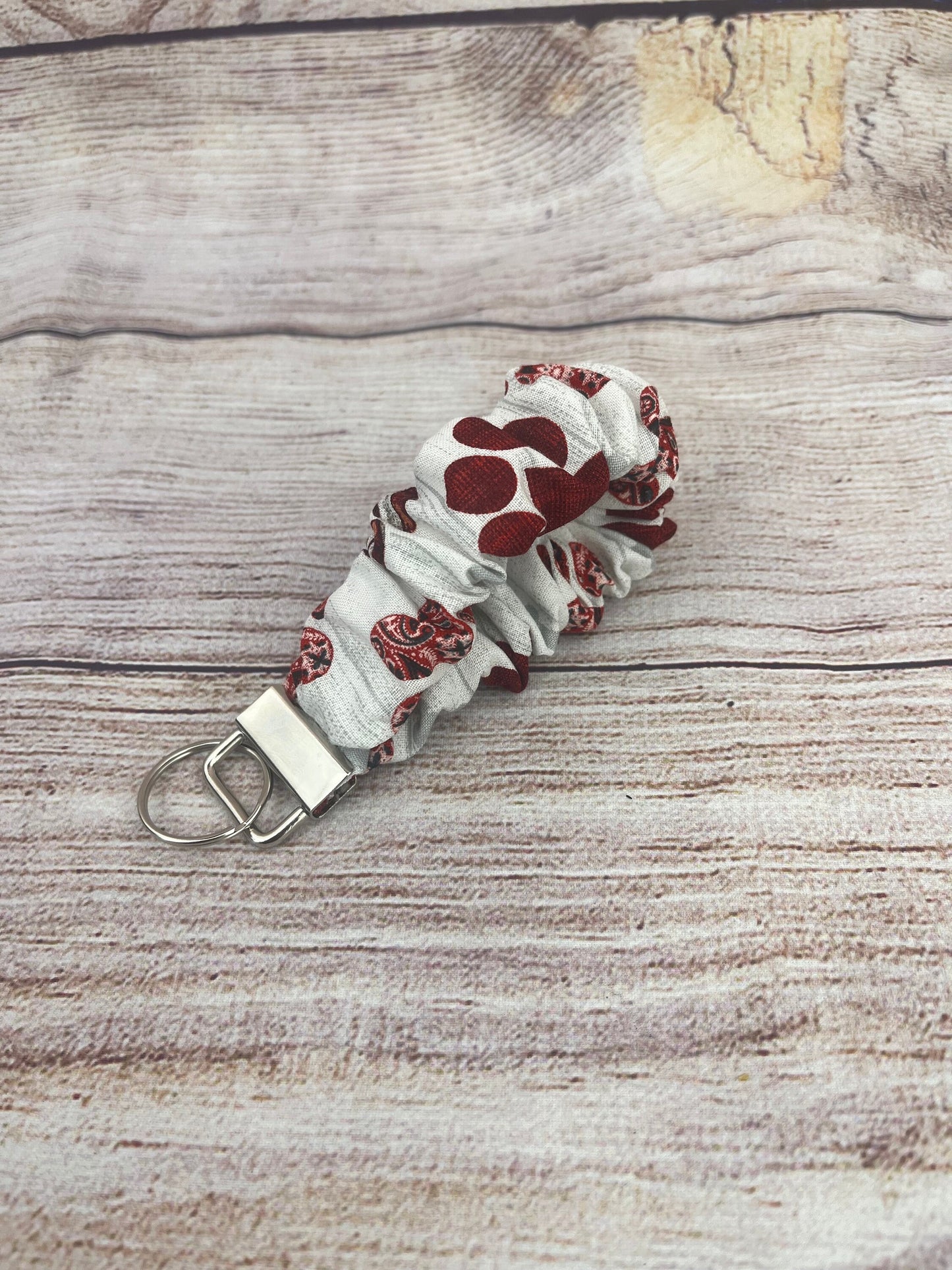 4th of July/ Paw Print/ Firework Scrunchie Key Fob Wristlet/ Wristlet keychain/ Scrunchies