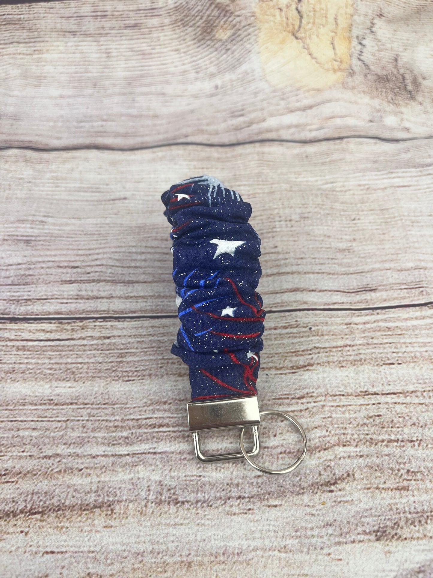 4th of July/ Paw Print/ Firework Scrunchie Key Fob Wristlet/ Wristlet keychain/ Scrunchies